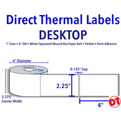 2.25" x 4" Thermal Labels