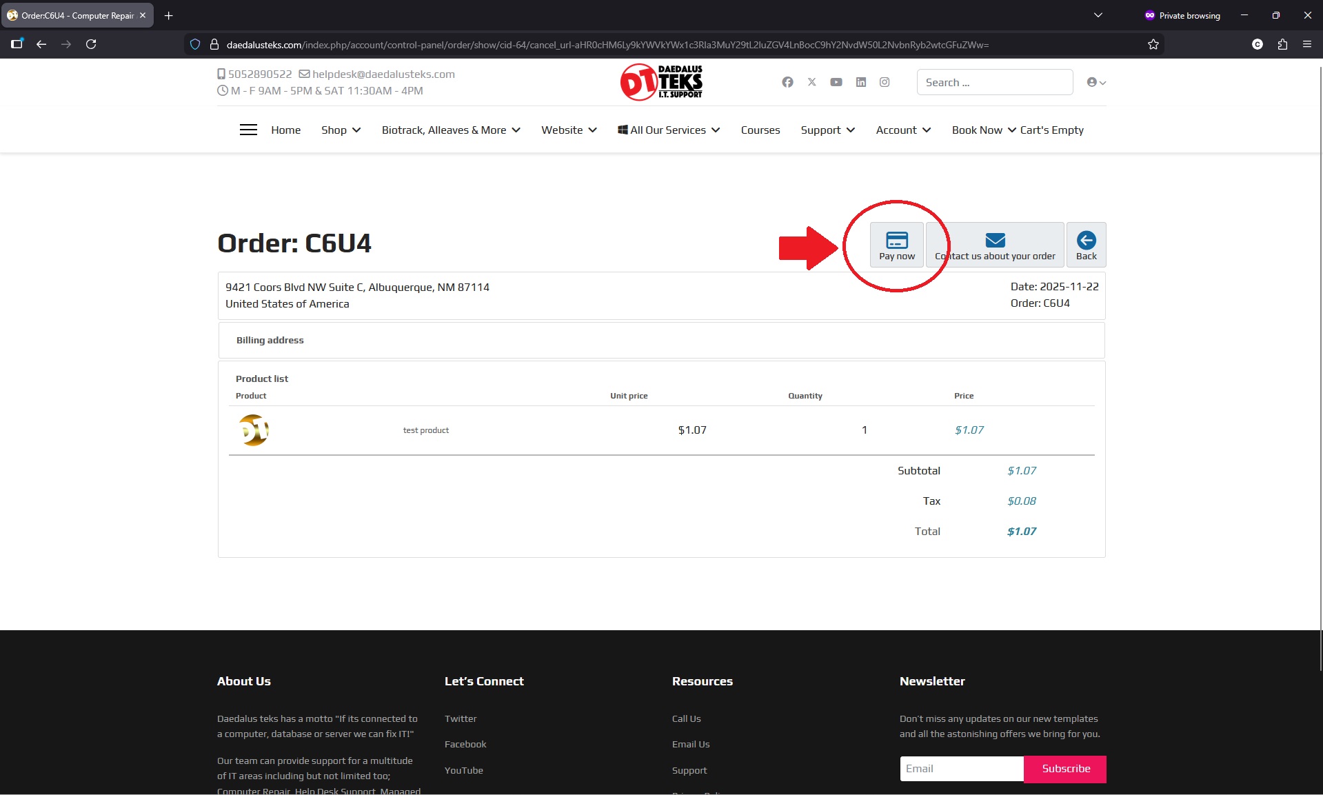 Click Pay Now