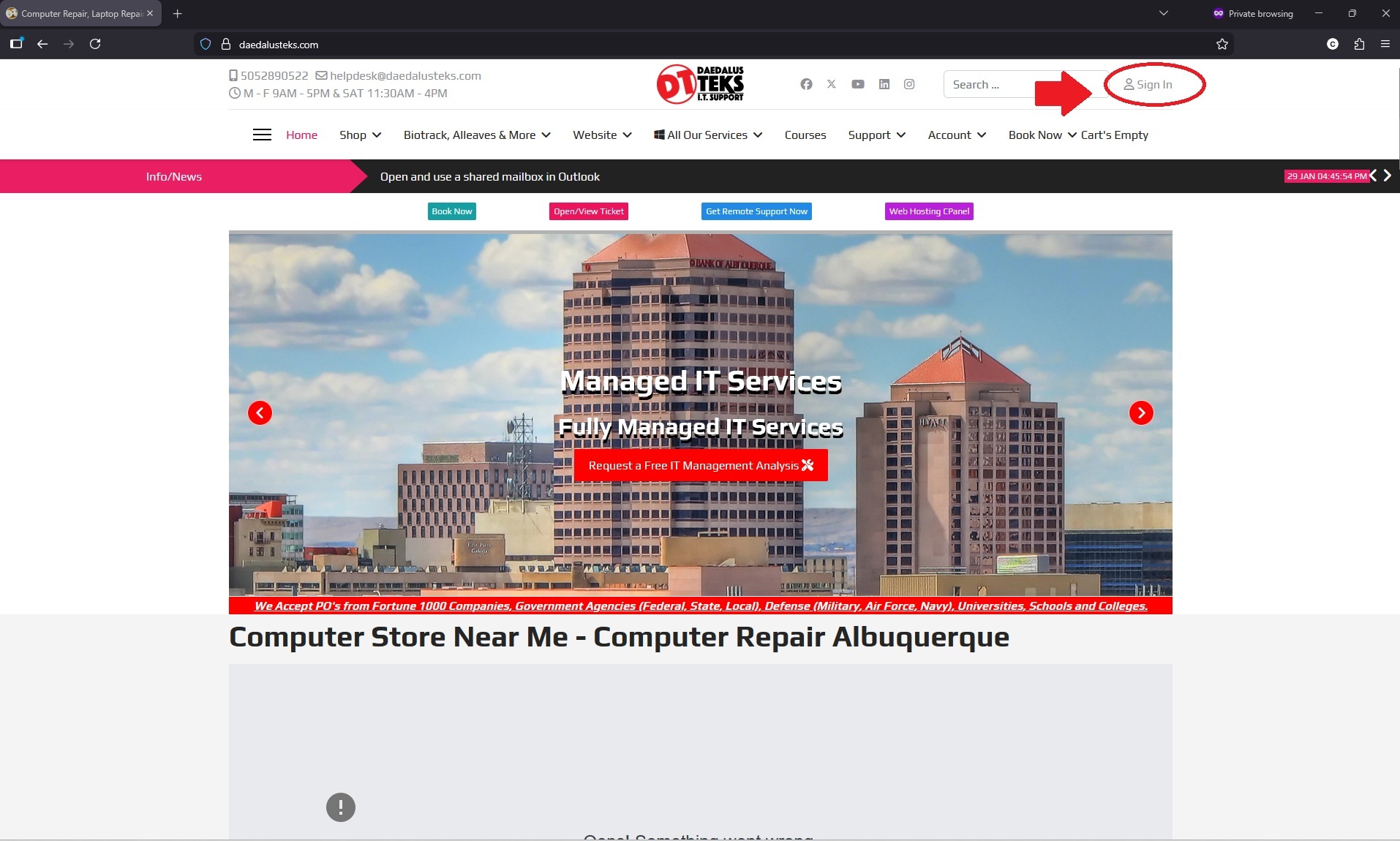 Sign In to Your Account/Create One